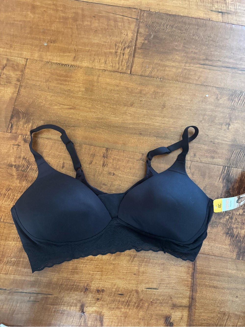 Warner's Black Lace-Band Wireless Comfort Bra